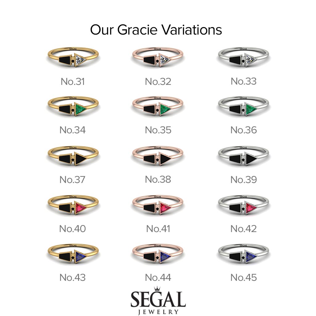 Geometrical Arrow Emerald Ring - Gracie No. 17