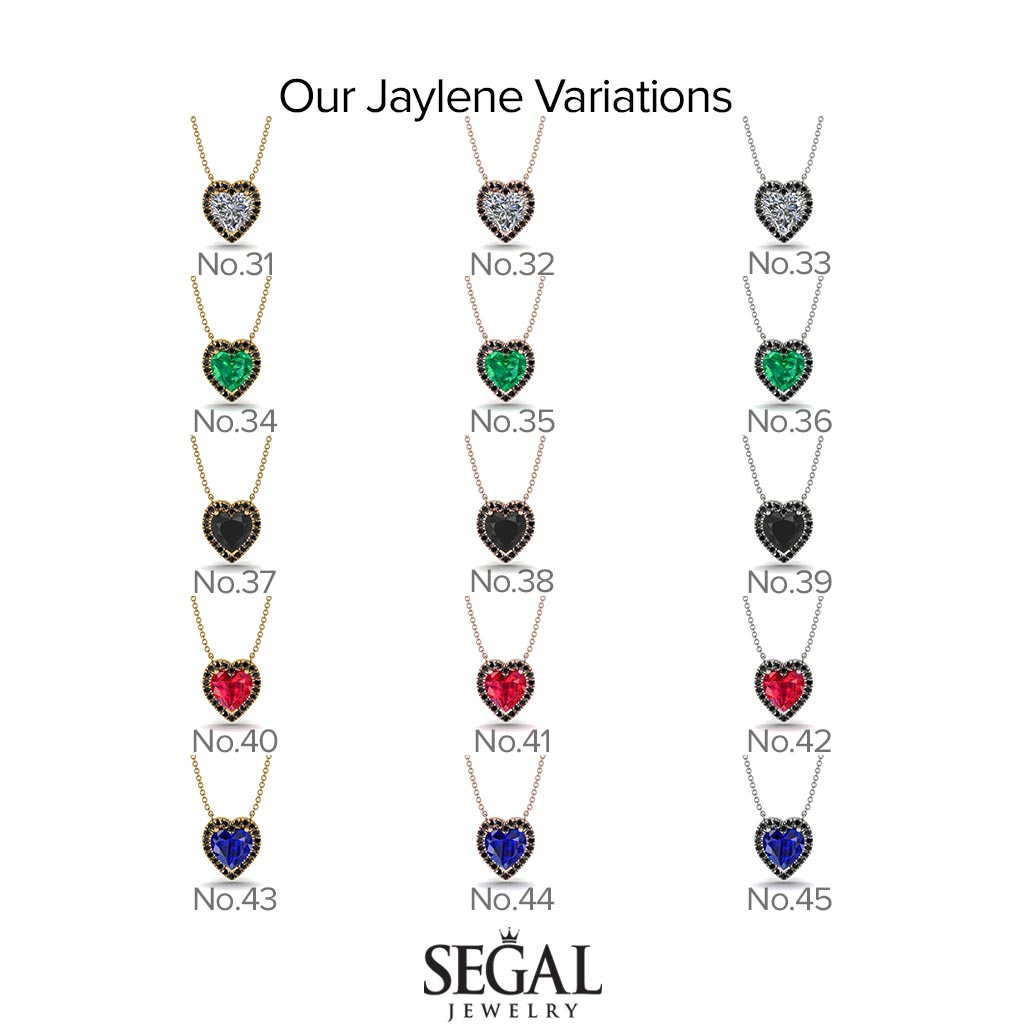 4.7Ct Sapphire Halo Heart Necklace - Jaylene No. 15