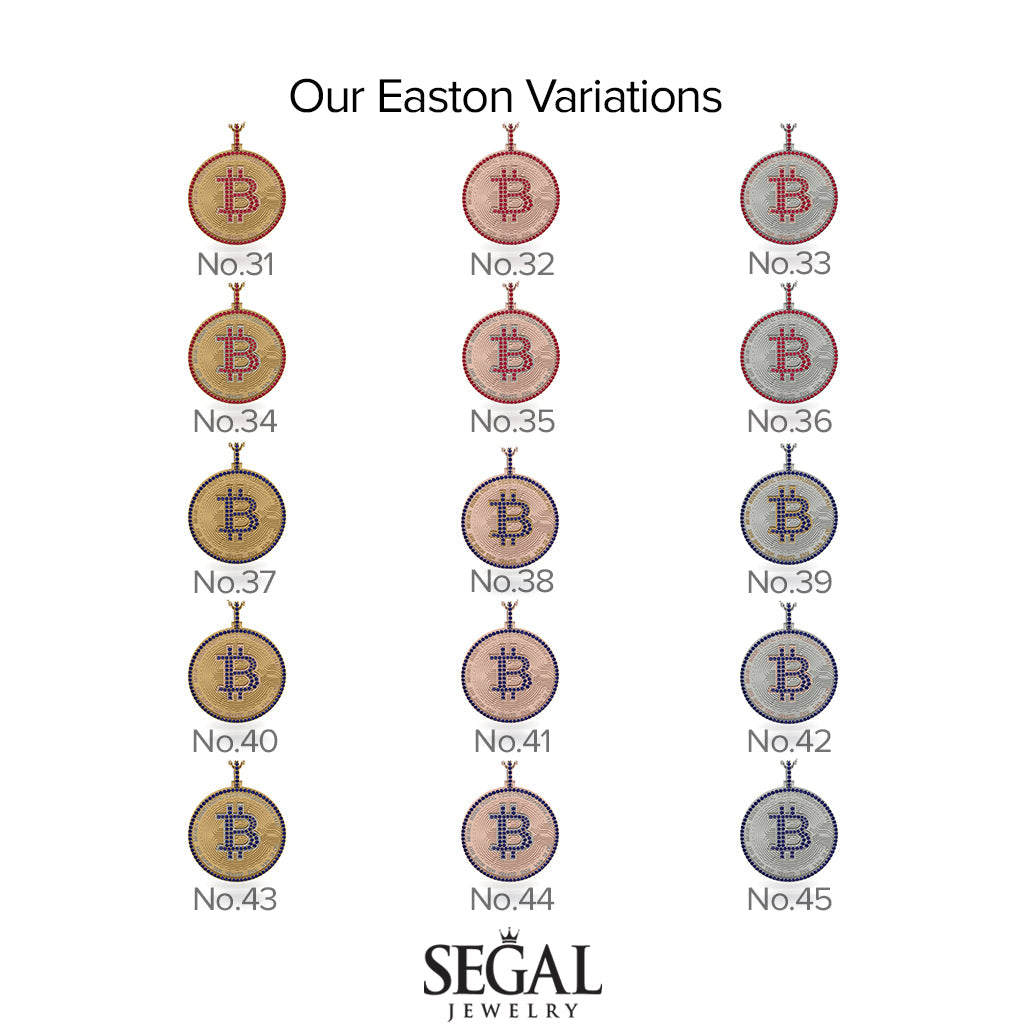 Bitcoin Ruby Round Pendant - Easton No. 33