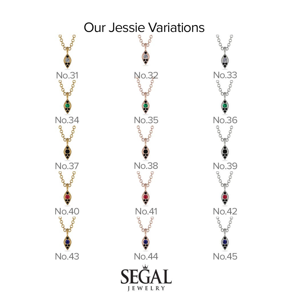 Milgrain Ruby Necklace - Jessie No. 49