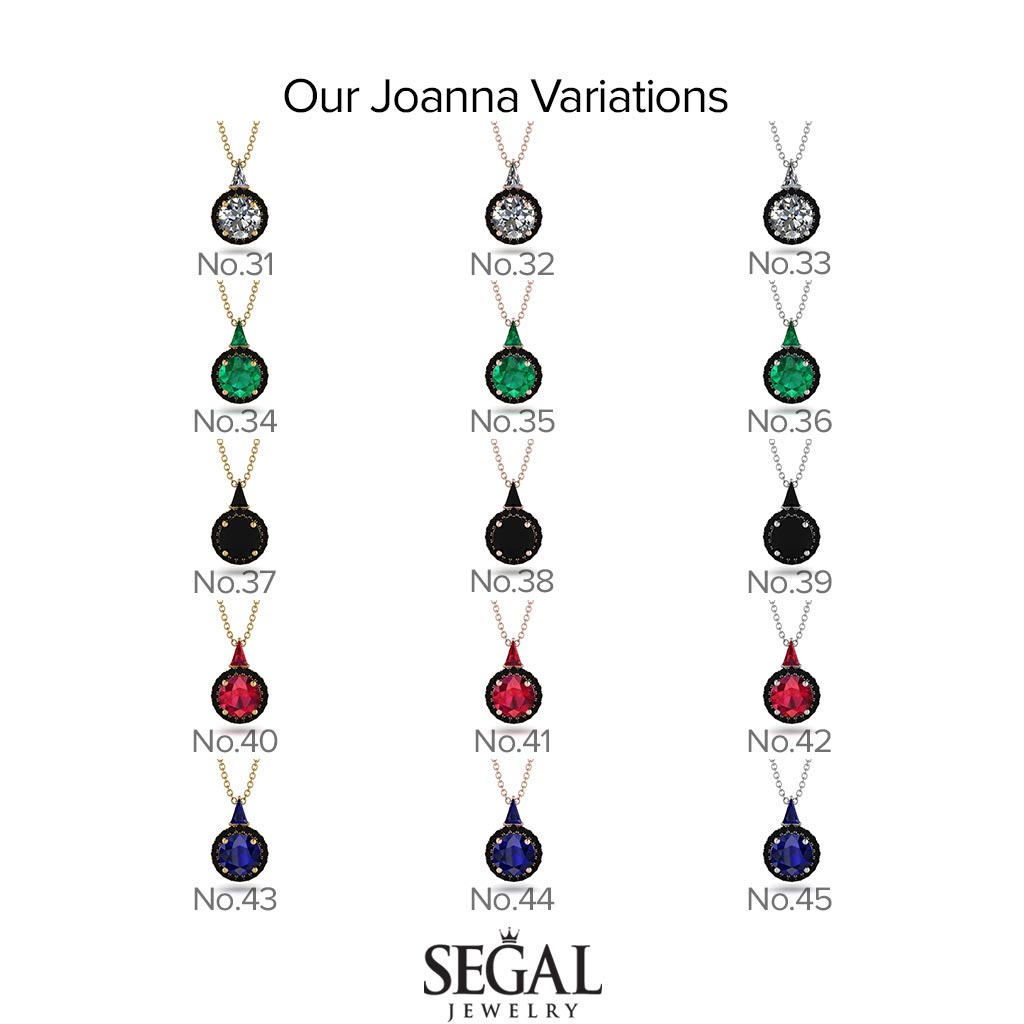 Hidden Halo Black Diamond Necklace - Joanna No. 24