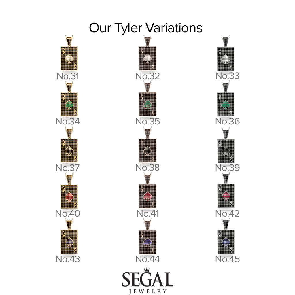 Ace Of Spades Diamond Card Necklace - Tyler No. 13