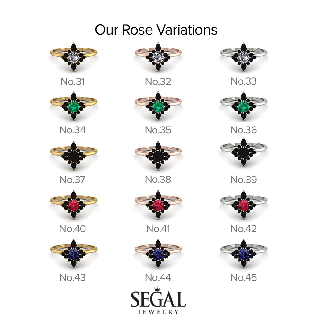 Compass Emerald Engagement Ring - Rose No. 6