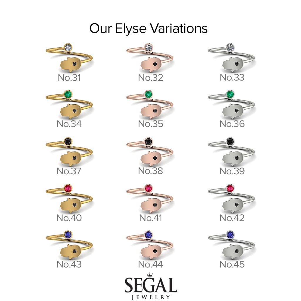 Delicate Minimalist Hamsa Ring - Elyse No. 4