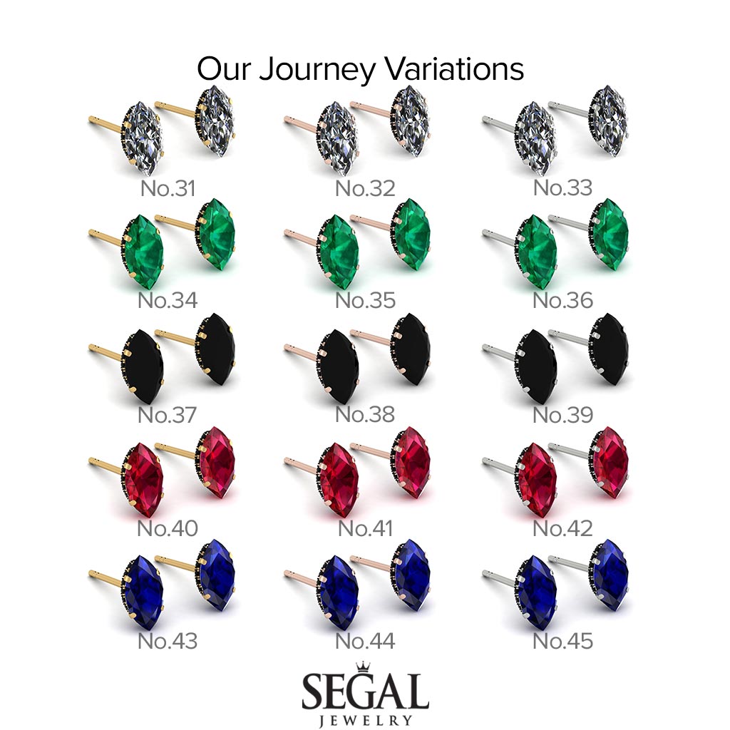 Hidden Halo Marquise Sapphire Earrings - Journey No. 15