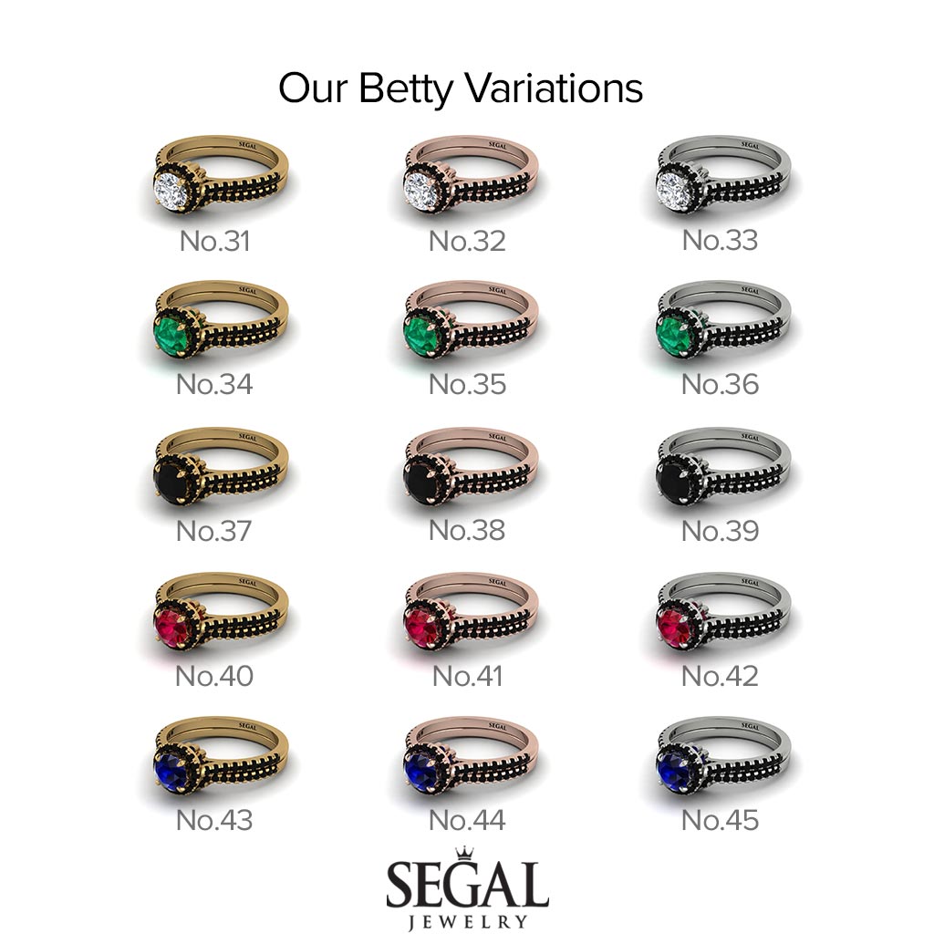 Brandy's second wedding band - Milgrain Halo Diamond Bridal Set - Betty No. 3000