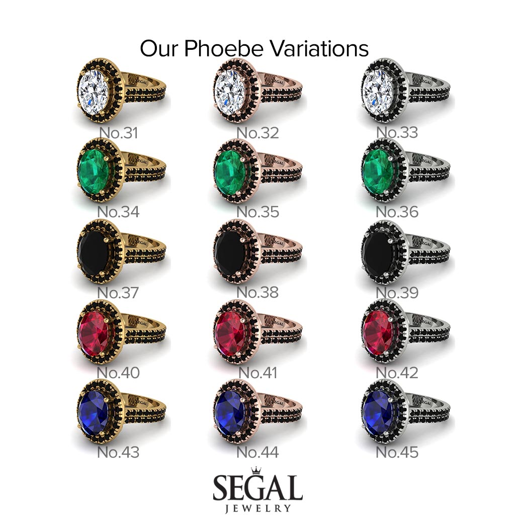 Two Tones Gorgeous Oval Cut Diamond Pave Double Shank Engagement Ring With Hidden Stone - Phoebe No. 78