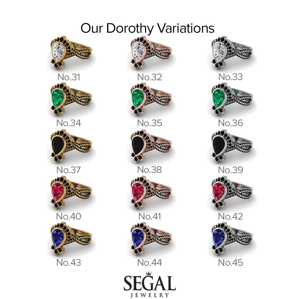 Unique Pear Cut Ruby Ring - Dorothy No. 10