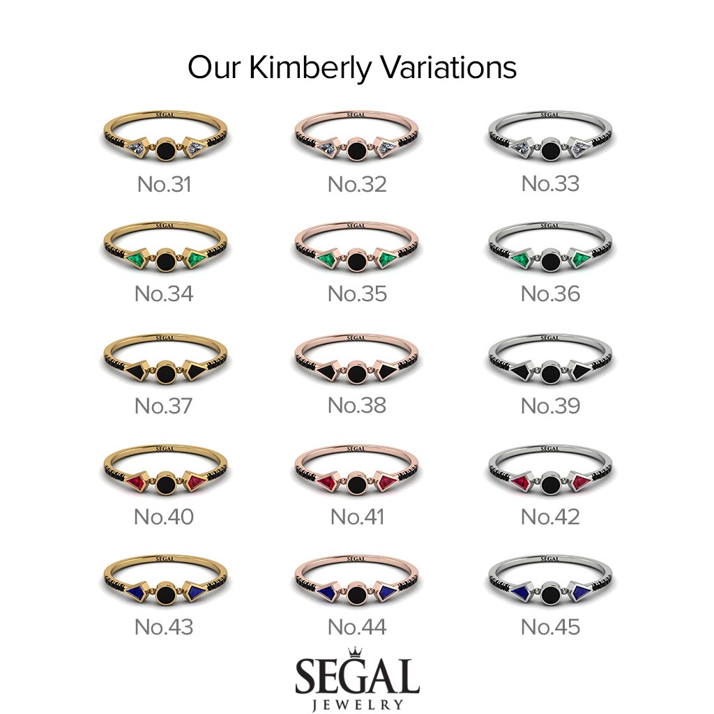 Minimalist Geometric Emerald Ring - Kimberly No. 16