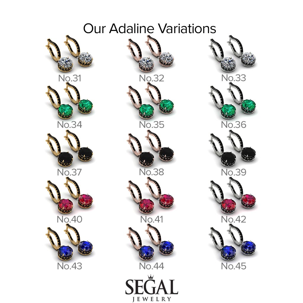 Emerald Dangle Earrings With Hidden Halo - Adaline No. 6