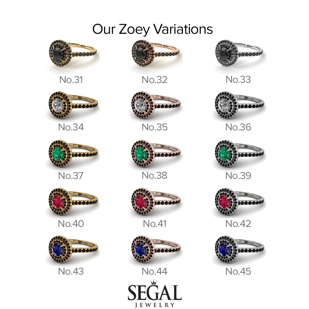 Double Halo Sapphire Ring - Zoey No. 75