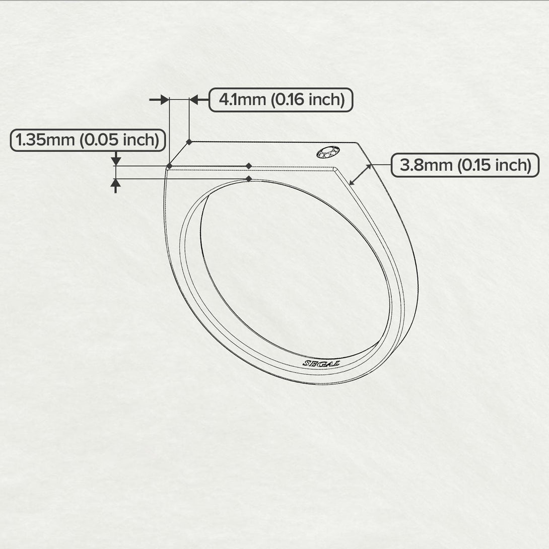 Thin Signature Band With Diamond - Norah No. 1