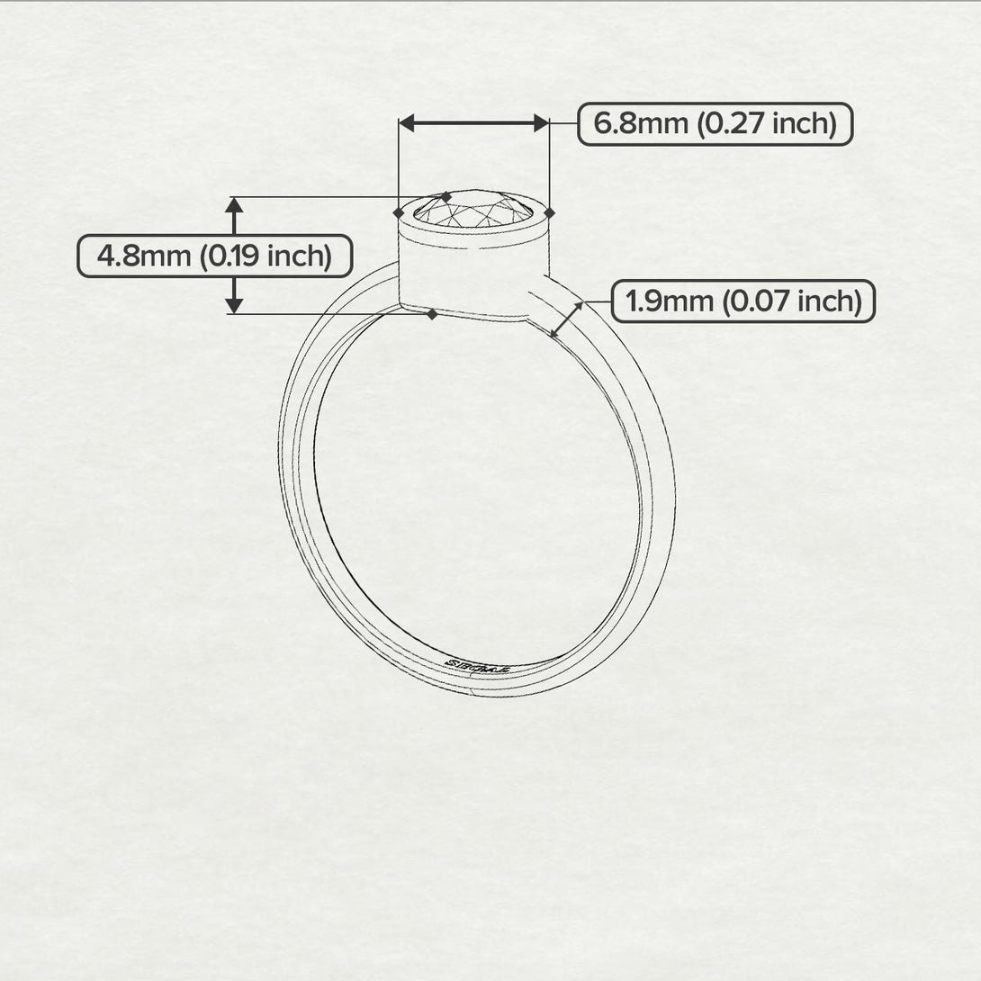 Two Tones Solitaire Bezel Black Diamond Ring - Emerson No. 19