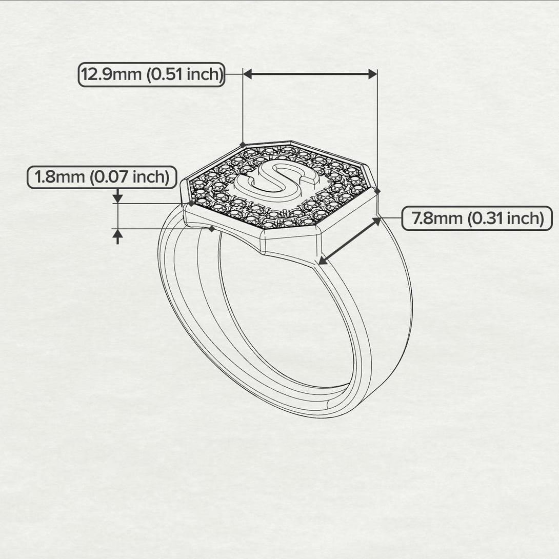 Personalized Signature Black Diamond Ring - Emersyn No. 8