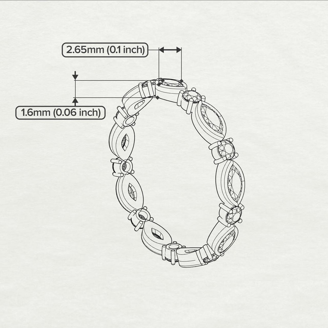 Marquise Sapphire Eternity Band - Cecilia No. 74