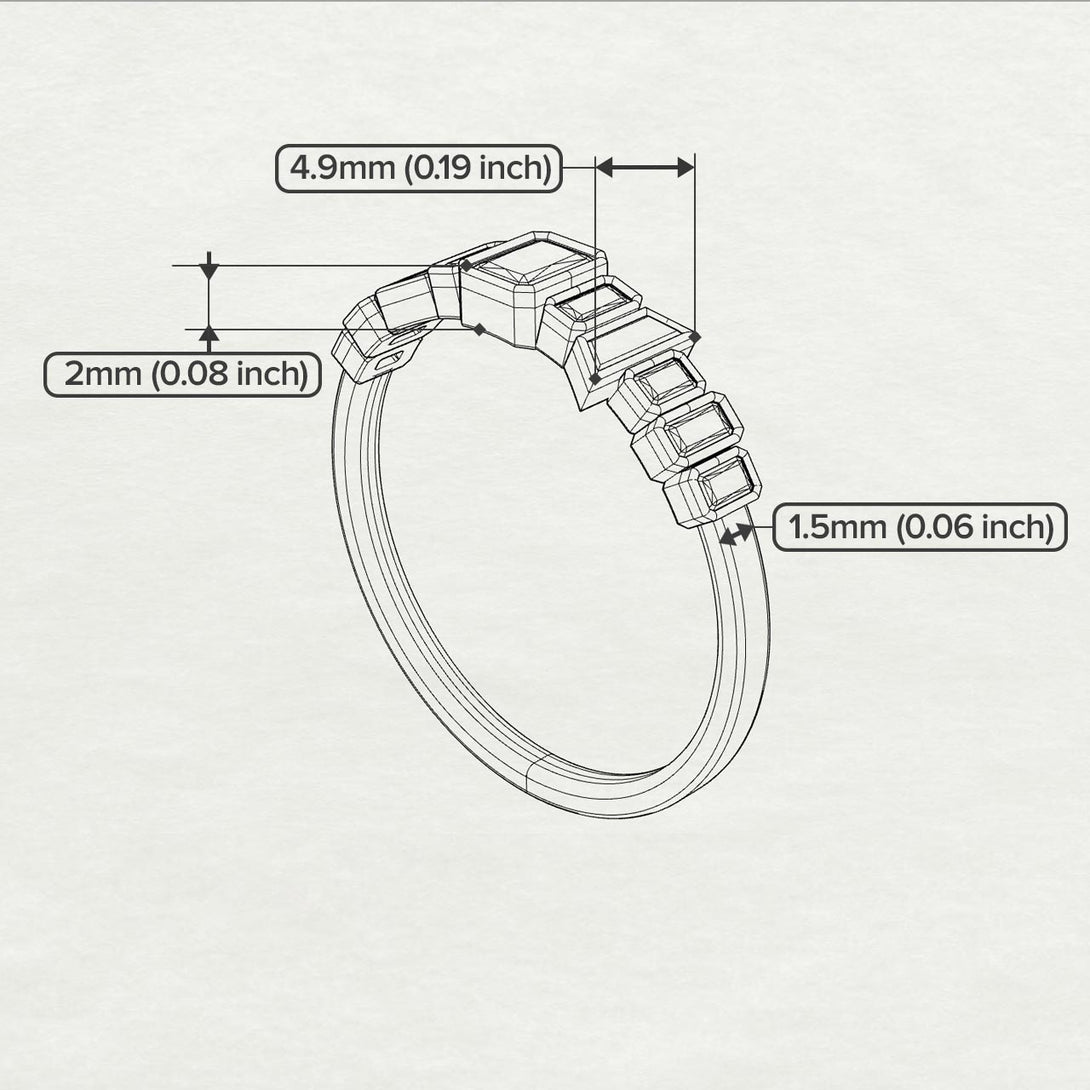 Emerald Black Diamond Mix Band - Valerie No. 8