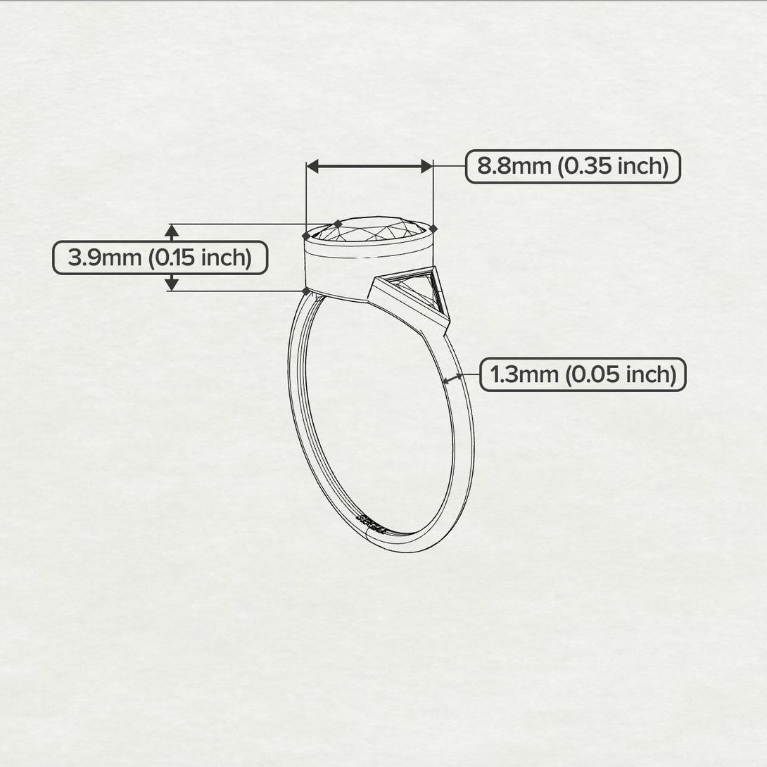 Geometrical Bezel Diamond Ring - Trinity No. 10
