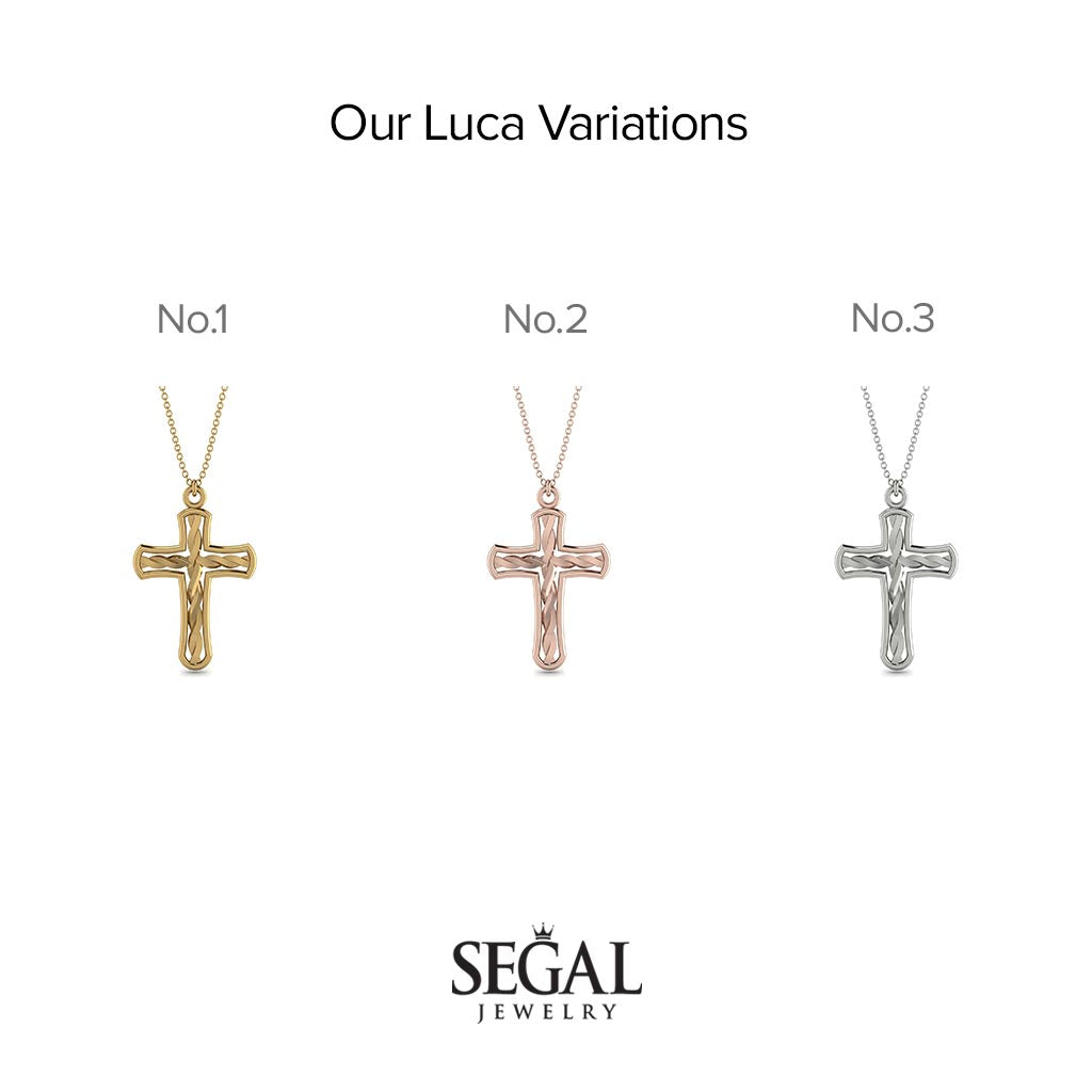 Unique Swirl Cross Inside Cross Necklace - Luca No. 1