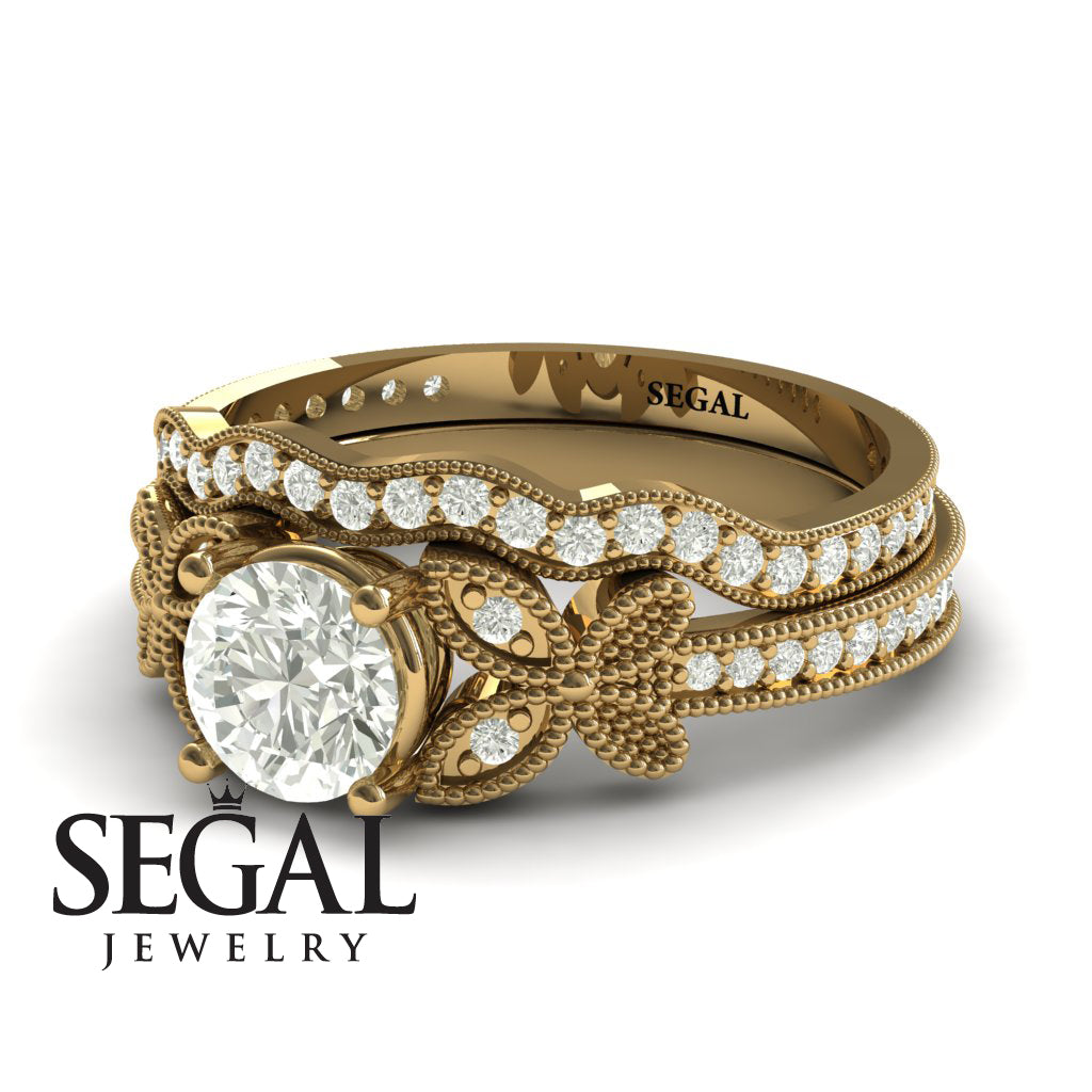 The Butterfly Stairs Bridal Set Diamond Ring- Amelia no. 1