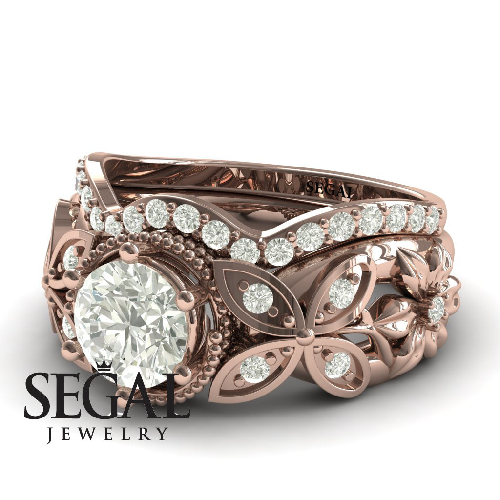 Mounted Circle Rounds Bridal Set Diamond Ring- Vivian no. 2