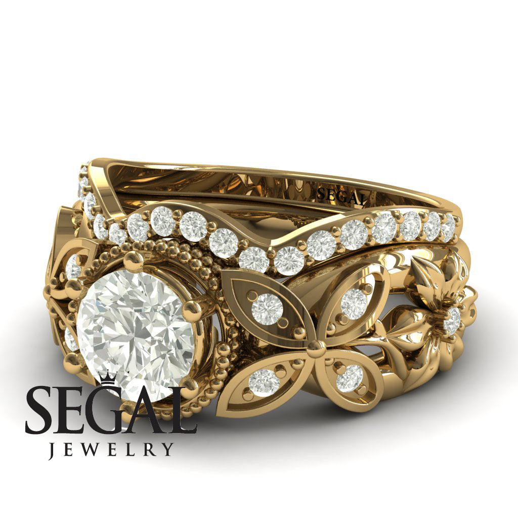 Mounted Circle Rounds Bridal Set Diamond Ring- Vivian no. 1