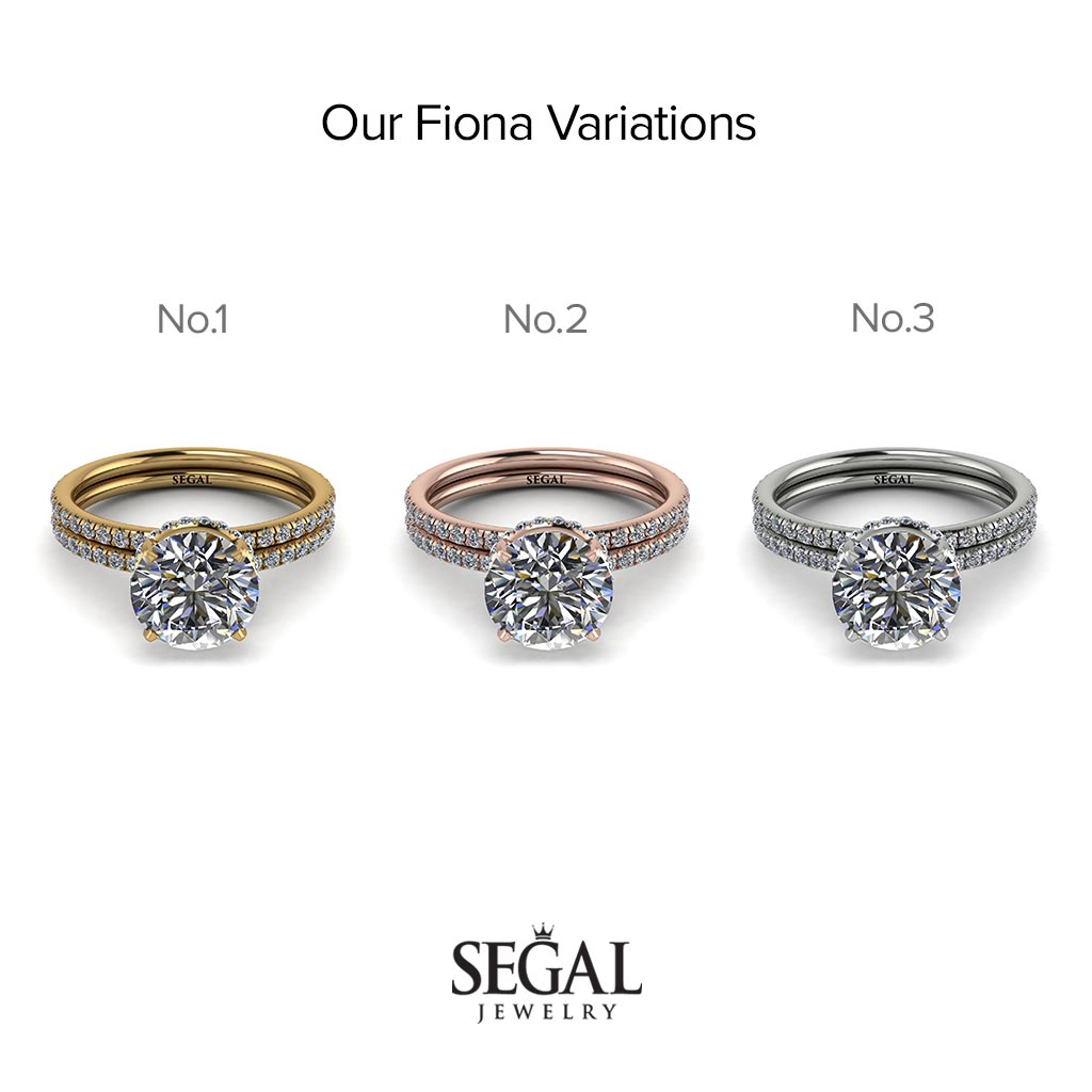 Hidden Halo diamond Bridal Set - Fiona No. 2