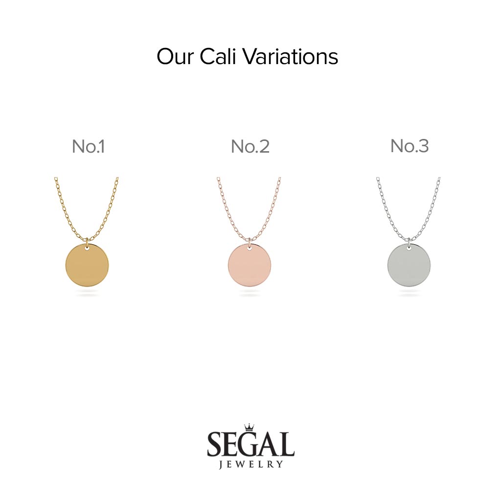 Personalised Gold Round Necklace - Cali No. 2