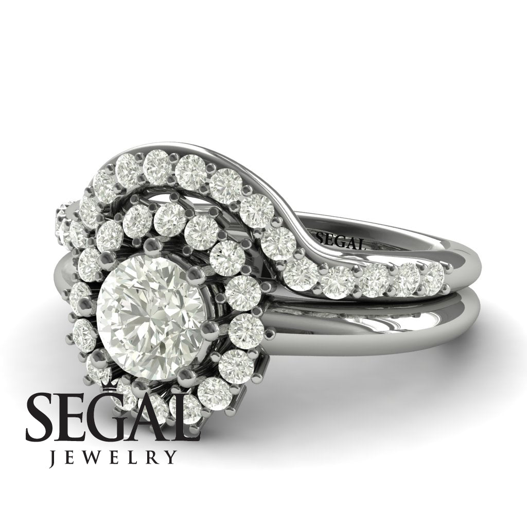 Halo's Vintage Wedding Ring Sets Diamond Ring- Clara no. 3