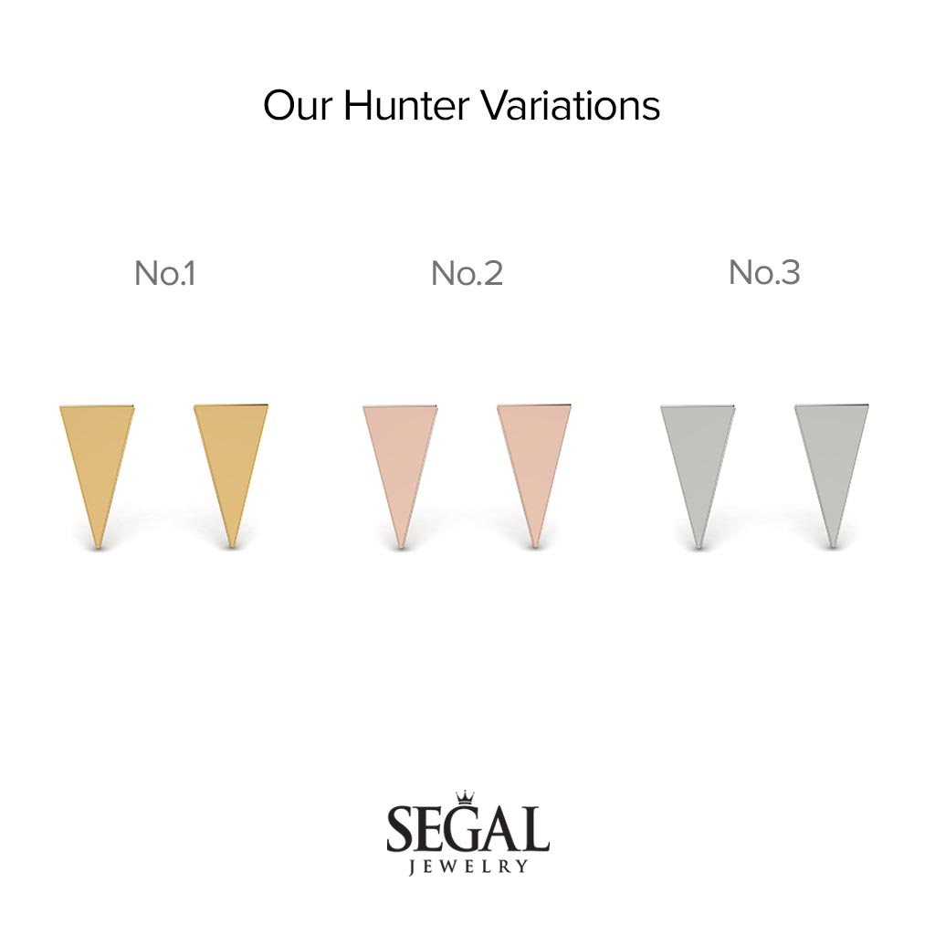 Minimalist Triangle Earrings - Hunter No. 2