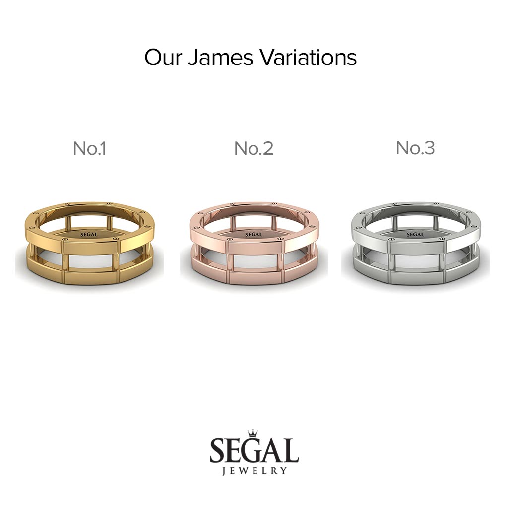Architectural Minimalist Wedding Band - James No. 2