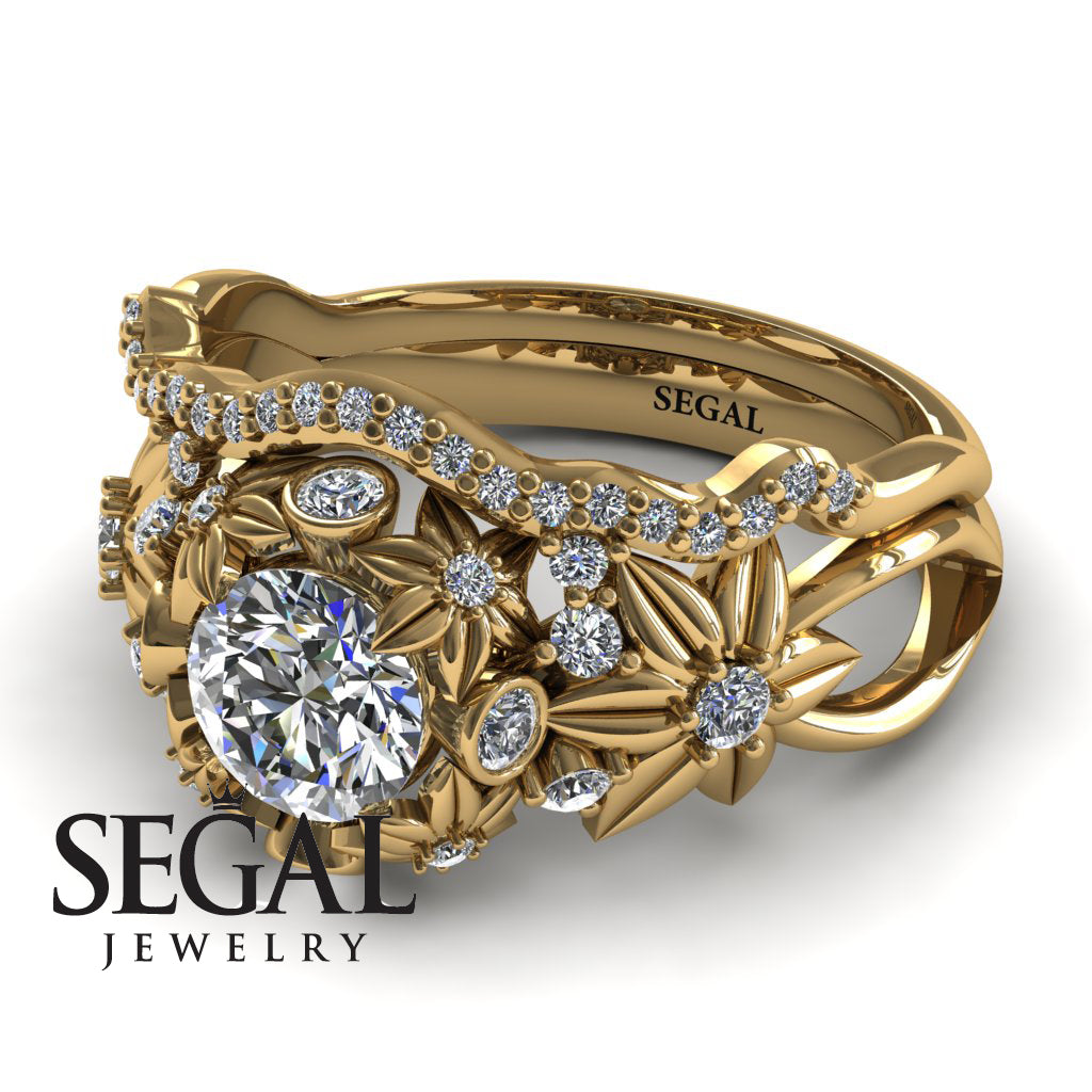 Flowers And Branches Bridal Set Diamond Ring - Katherine no. 1