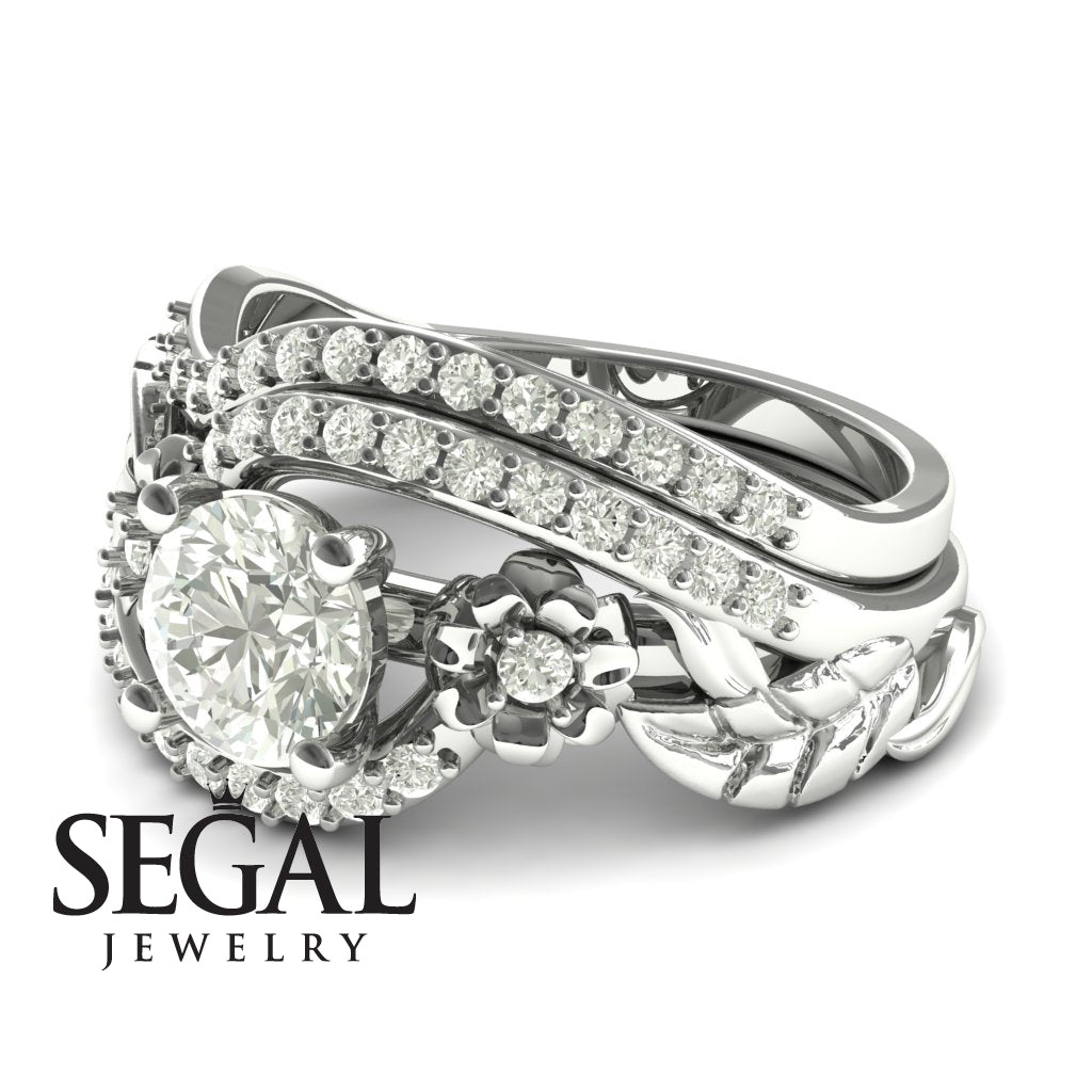 White Gold Wedding Ring set Branches In The Fall Bridal Set Diamond Ring- Alyssa no. 3