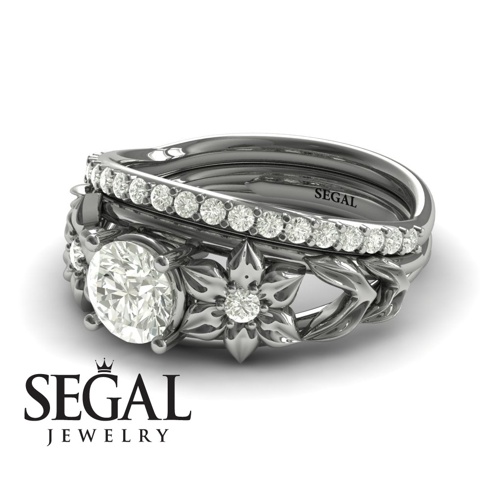 'Fresh Flora' Bridal Set Diamond Ring - Ella no. 3