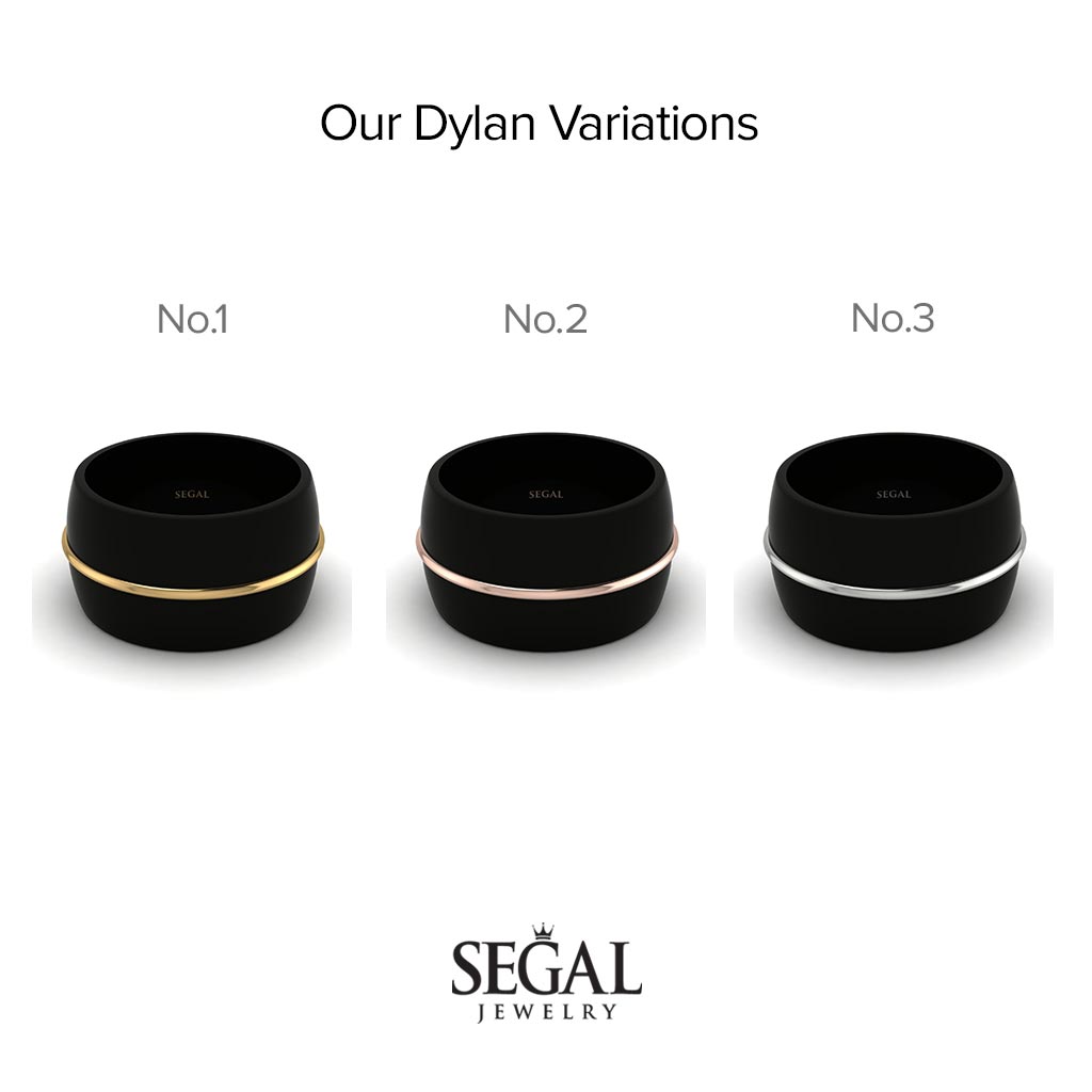 Men's Black Wedding Band - Dylan No. 2