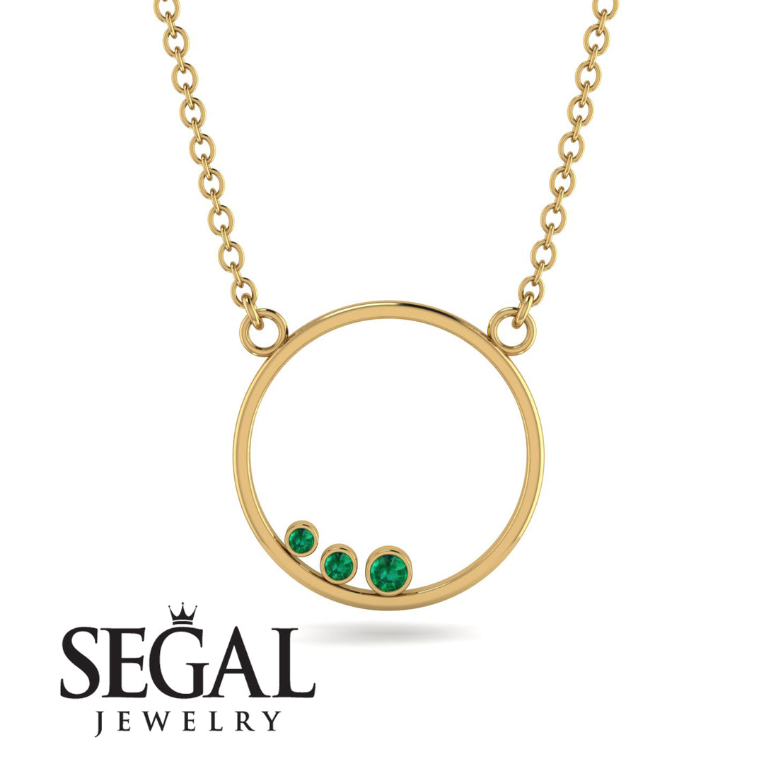 3 Emerald Round Necklace - Raina No. 4