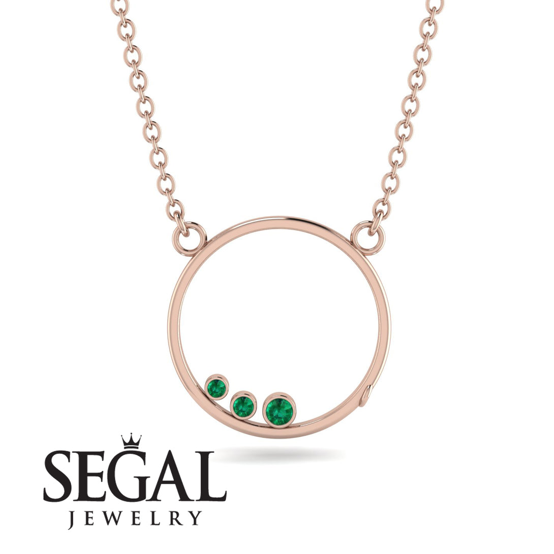 3 Emerald Round Necklace - Raina No. 5