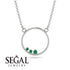 3 Emerald Round Necklace - Raina No. 6