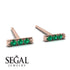 3 Emeralds Stud Earrings - Mina No. 5