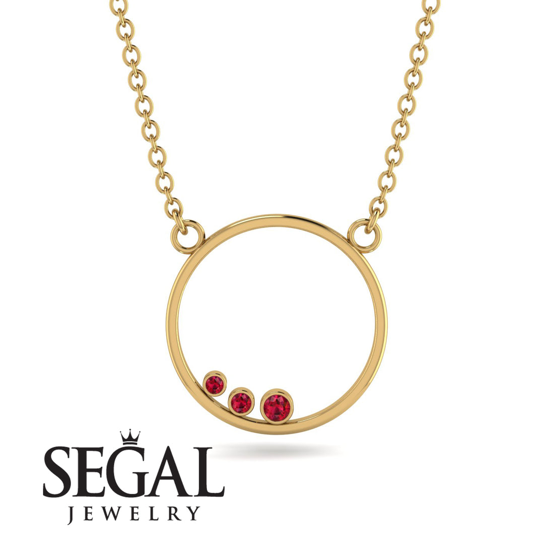 3 Ruby Round Necklace - Raina No. 10