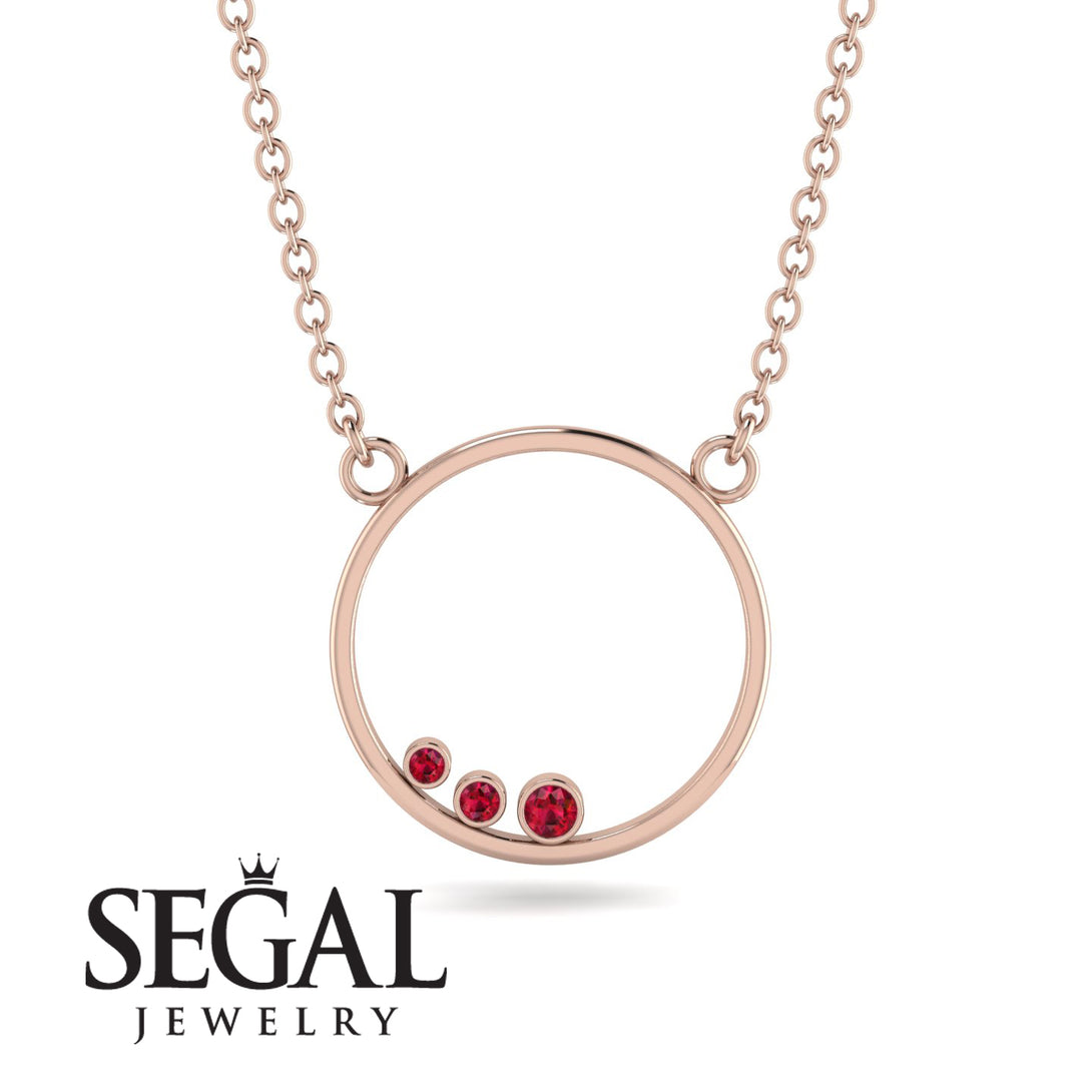 3 Ruby Round Necklace - Raina No. 11