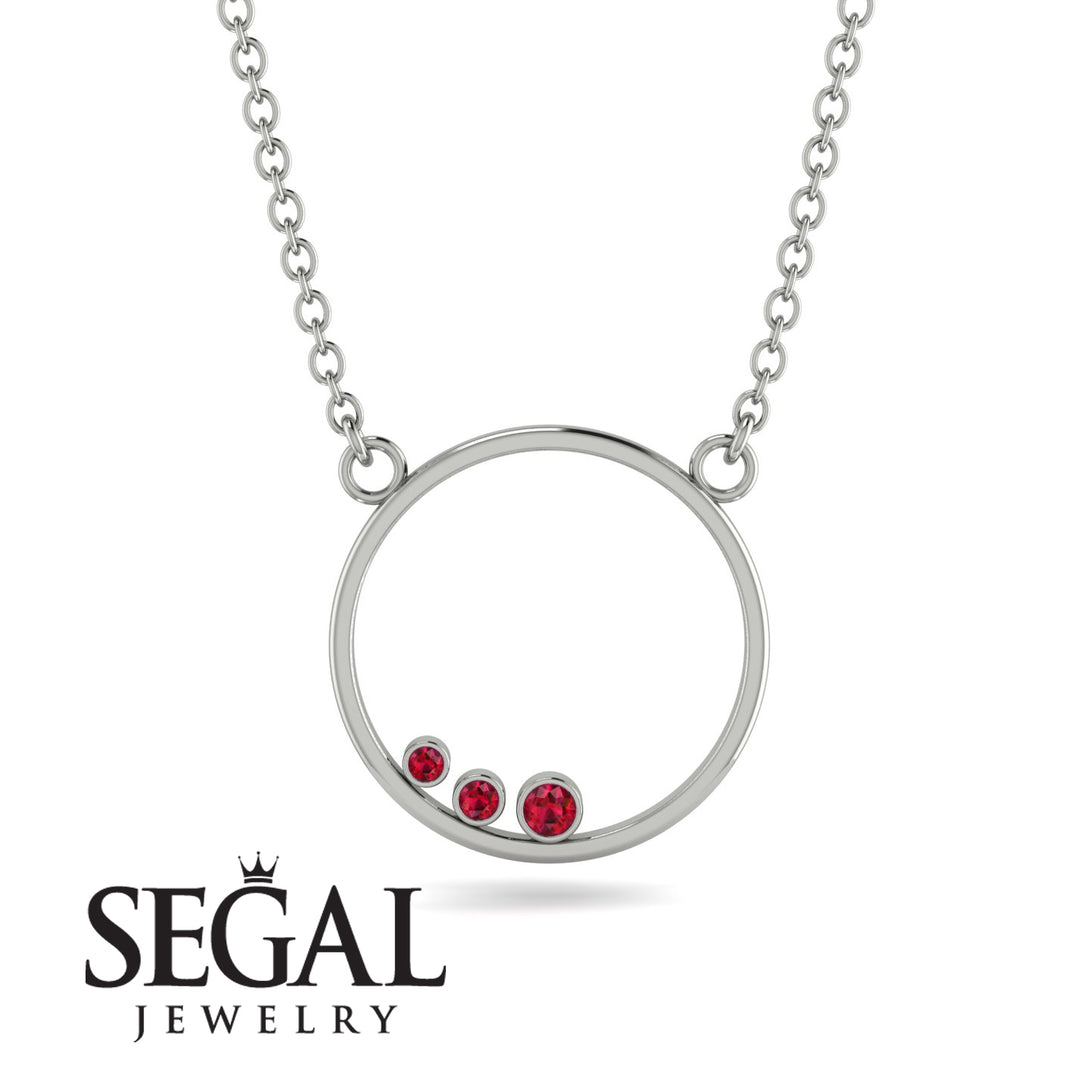 3 Ruby Round Necklace - Raina No. 12