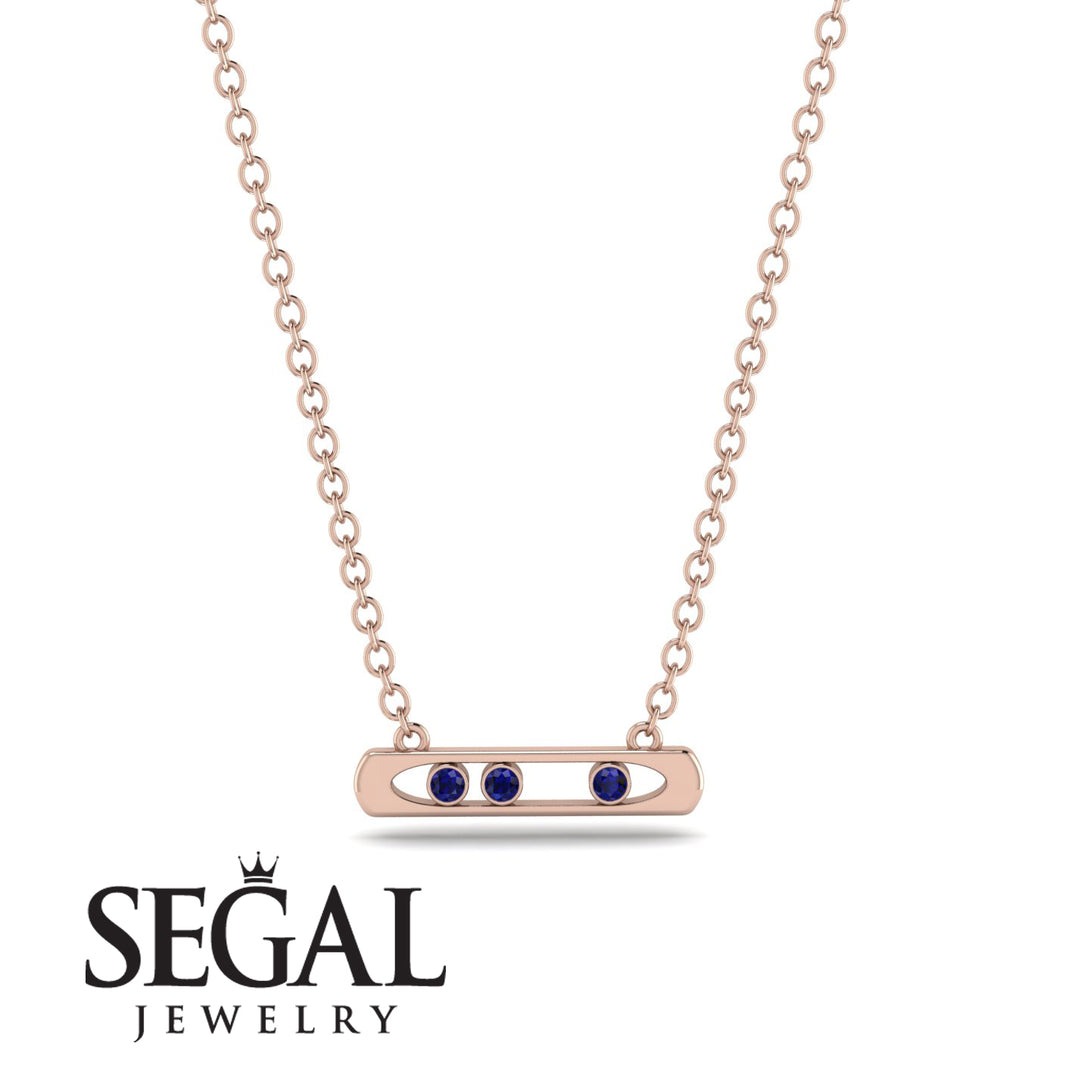 3 Sapphire Stone Bar Necklace - Nala No. 14