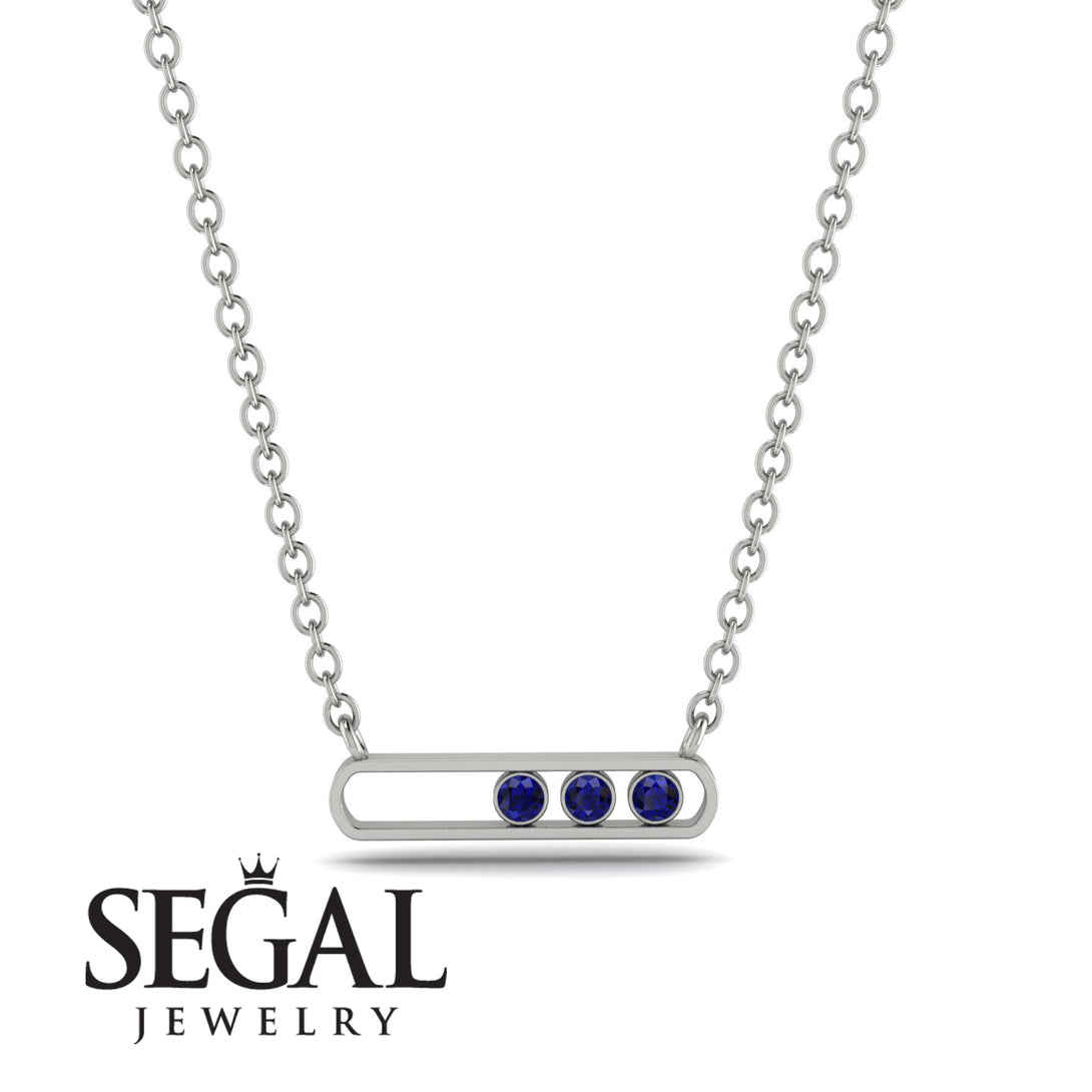 3 Sapphire Stone Hollow Necklace - Zaria No. 15