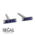 3 Sapphires Stud Earrings - Mina No. 15