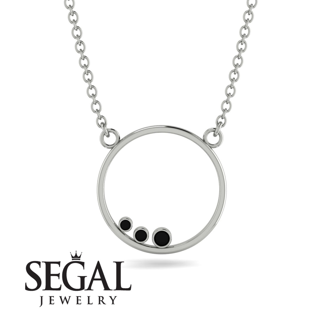 3 Black Diamond Round Necklace - Raina No. 9