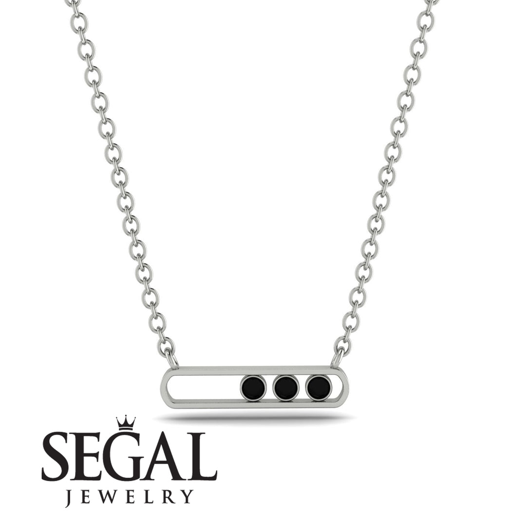 3 Black Diamond Stone Hollow Necklace - Zaria No. 9