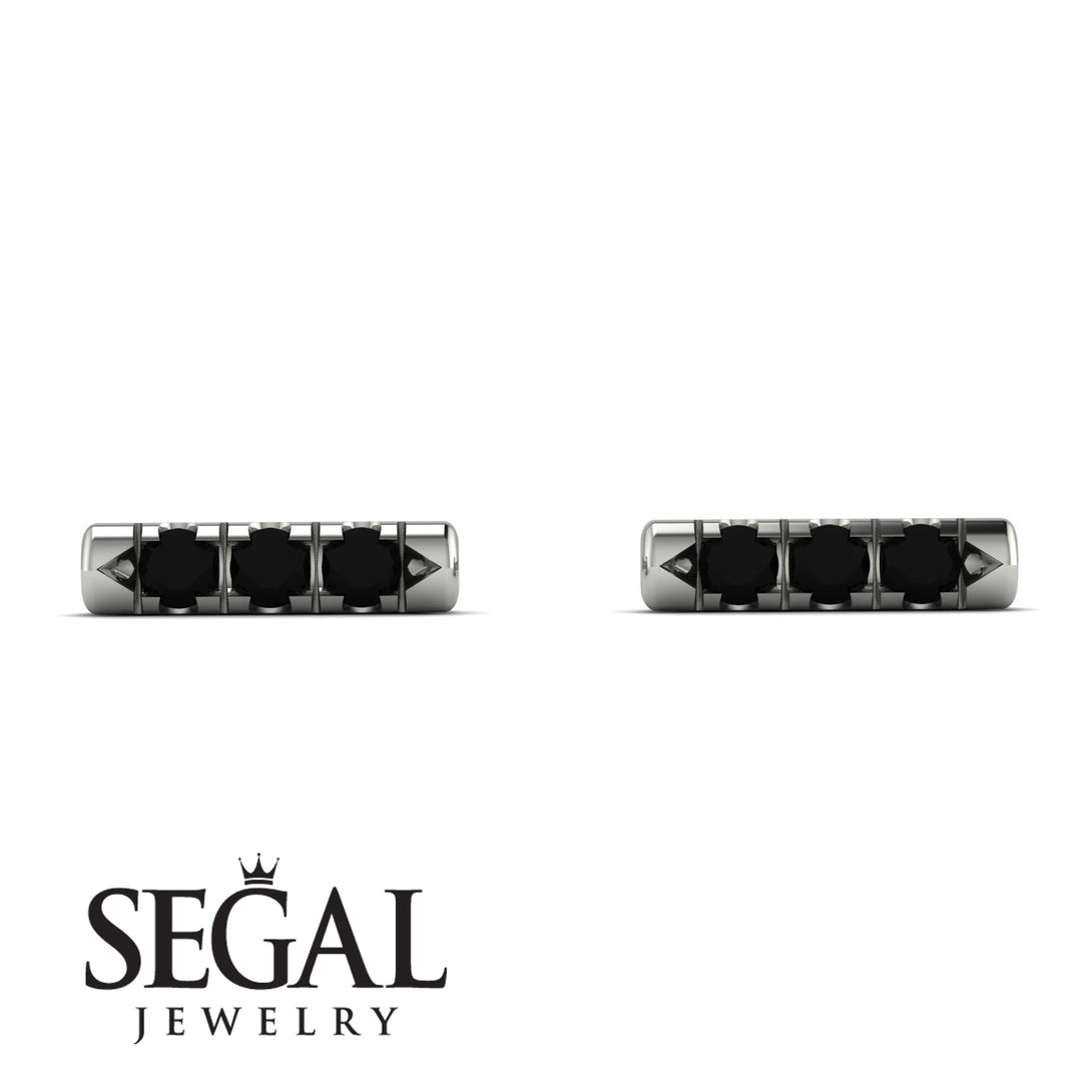 3 Black Diamonds Stud Earrings - Mina No. 9