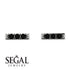 3 Black Diamonds Stud Earrings - Mina No. 9