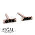 3 Black Diamonds Stud Earrings - Mina No. 8
