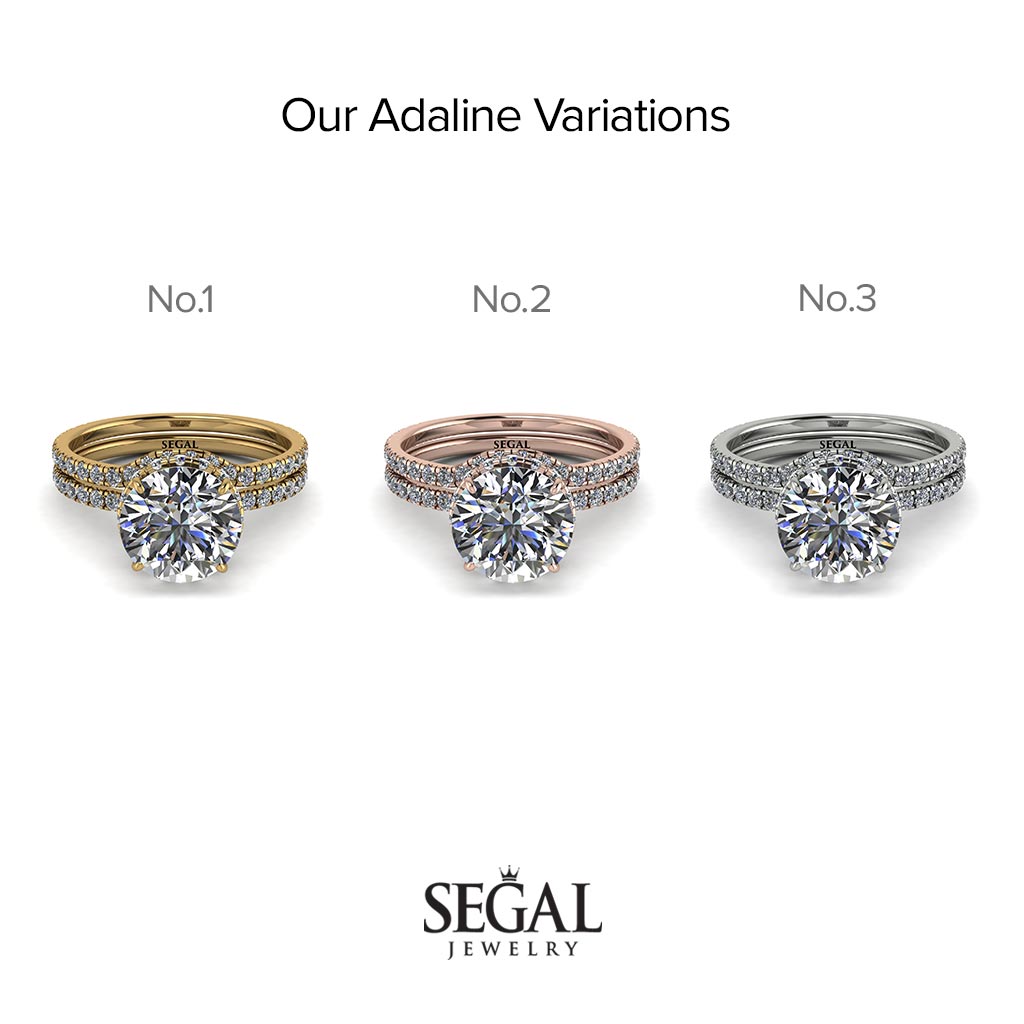 2ct Hidden Halo diamond Bridal Set - Adaline No. 1